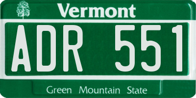 VT license plate ADR551