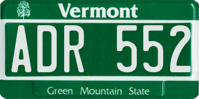 VT license plate ADR552