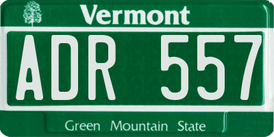 VT license plate ADR557