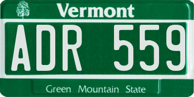 VT license plate ADR559