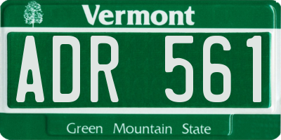 VT license plate ADR561
