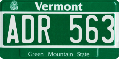 VT license plate ADR563