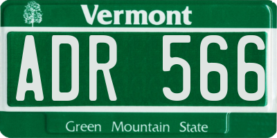 VT license plate ADR566
