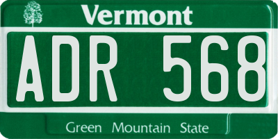 VT license plate ADR568