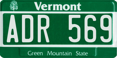 VT license plate ADR569