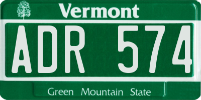 VT license plate ADR574