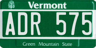 VT license plate ADR575