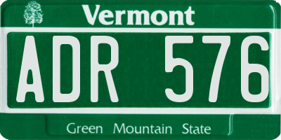 VT license plate ADR576