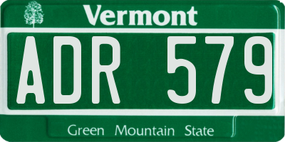 VT license plate ADR579