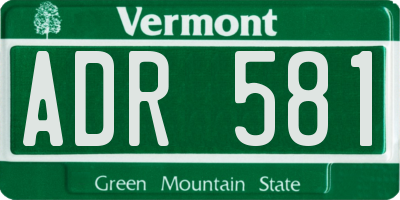 VT license plate ADR581