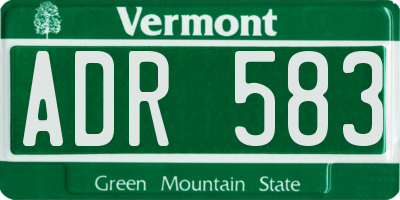 VT license plate ADR583