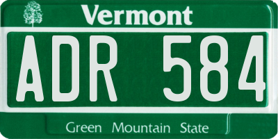 VT license plate ADR584