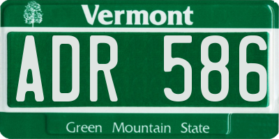 VT license plate ADR586