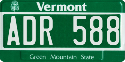 VT license plate ADR588