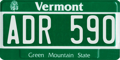 VT license plate ADR590