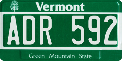 VT license plate ADR592