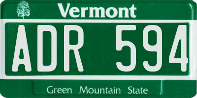 VT license plate ADR594