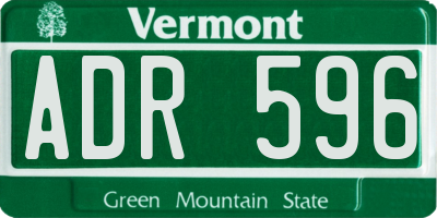 VT license plate ADR596