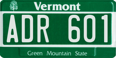 VT license plate ADR601