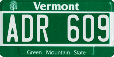 VT license plate ADR609