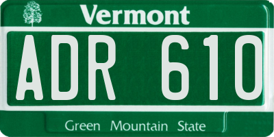 VT license plate ADR610