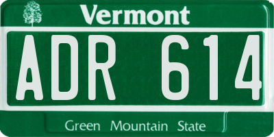 VT license plate ADR614
