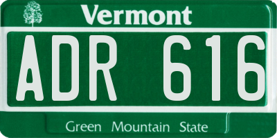 VT license plate ADR616