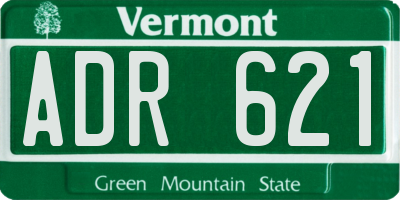 VT license plate ADR621