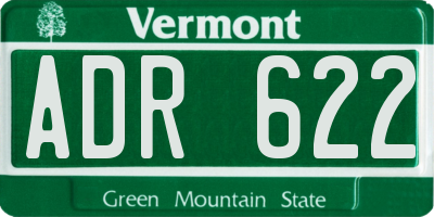 VT license plate ADR622