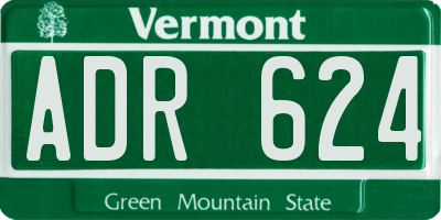 VT license plate ADR624