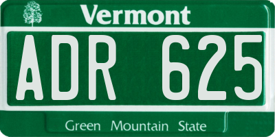 VT license plate ADR625