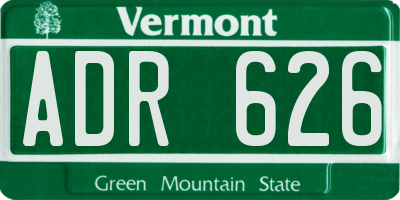 VT license plate ADR626