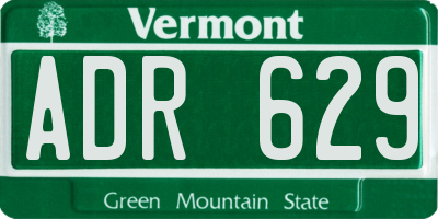 VT license plate ADR629