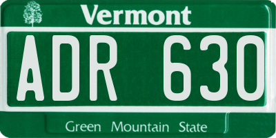 VT license plate ADR630