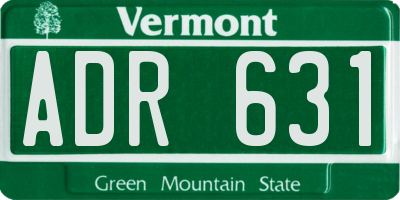VT license plate ADR631