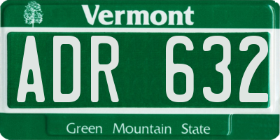 VT license plate ADR632