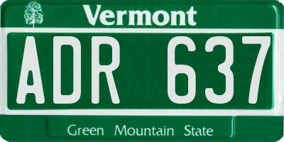 VT license plate ADR637