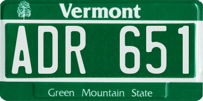 VT license plate ADR651