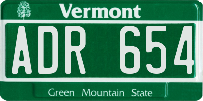 VT license plate ADR654