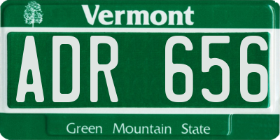 VT license plate ADR656