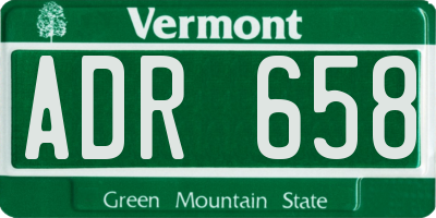 VT license plate ADR658