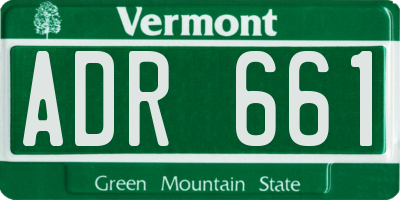 VT license plate ADR661