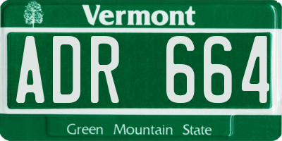 VT license plate ADR664