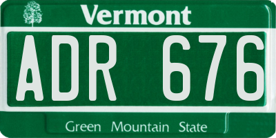 VT license plate ADR676