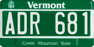 VT license plate ADR681
