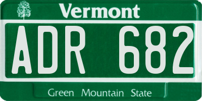 VT license plate ADR682