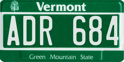 VT license plate ADR684