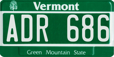VT license plate ADR686