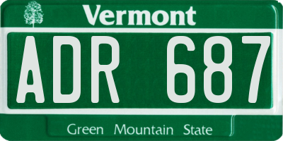 VT license plate ADR687
