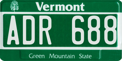 VT license plate ADR688